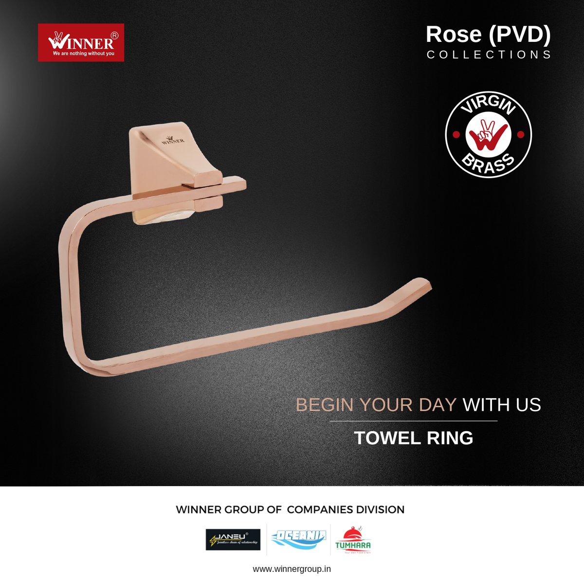 The Rose PVD Towel Ring for the Bathroom is a magnificent addition to your bathroom hardware made of high-quality Virgin Brass. 
.
.
#towelring #virginbrass #winner #luxury #bathroomhardware #premium  #towelring  #decor #towelrack #bathroomdesign