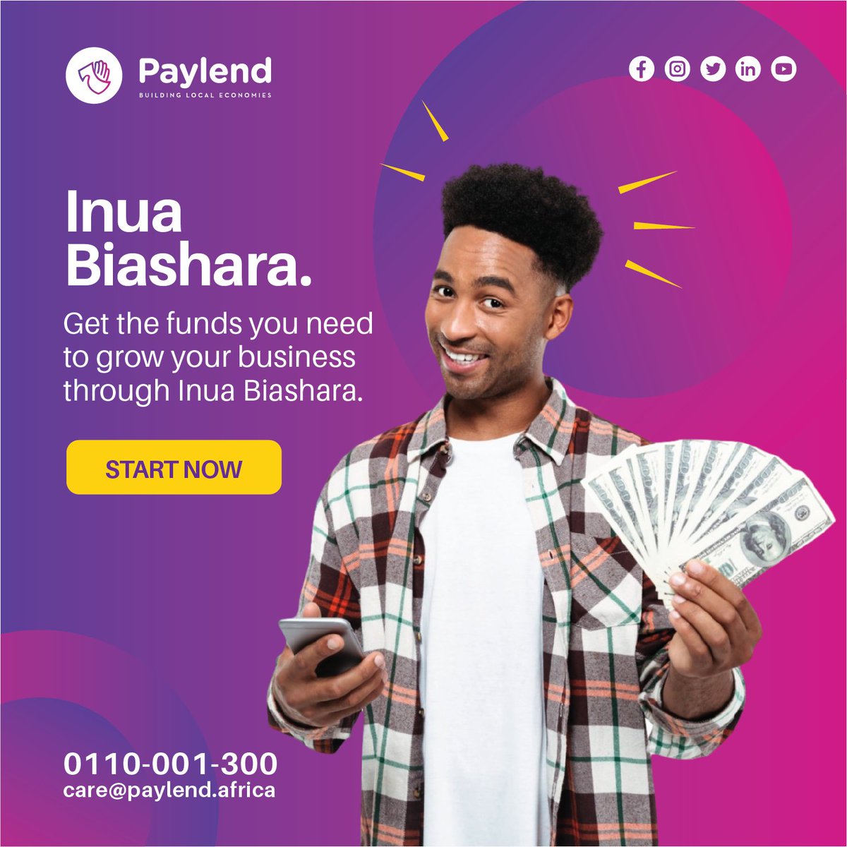mypaylend's tweet photo. Your business deserves to thrive. Inua biashara gets you the financing you need to make it happen. Register your business on Paylend to get financing designed to meet your unique business needs. https://t.co/o1PKHkwzED