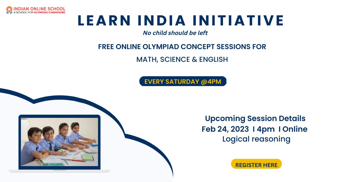 Indianonlinesc1's tweet image. Are you looking for tips &amp;amp; tricks to improve your Reasoning skills? Our experts have compiled a list of strategies to help you ace the exam and achieve your goals.

Join us Saturday at 4pm.

Get registered: indianonlineschool.com/learn-india-in…

#olympiad #olympiadexams #olympiadcoaching