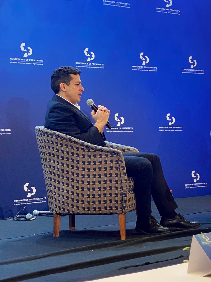 Ostrov_A's tweet photo. Speaking to @Conf_of_Pres gathering of American Jewish leaders, Diaspora Minister @AmichaiChikli says: “I see everyone here as my family. We care about your opinion.” #COPSummit23 https://t.co/qnnYesguVK