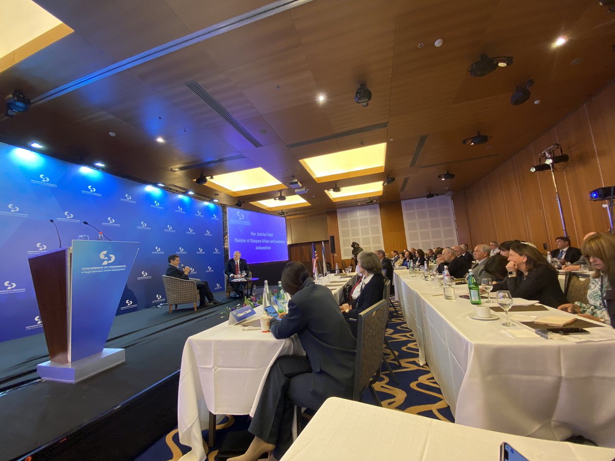 Ostrov_A's tweet photo. Speaking to @Conf_of_Pres gathering of American Jewish leaders, Diaspora Minister @AmichaiChikli says: “I see everyone here as my family. We care about your opinion.” #COPSummit23 https://t.co/qnnYesguVK