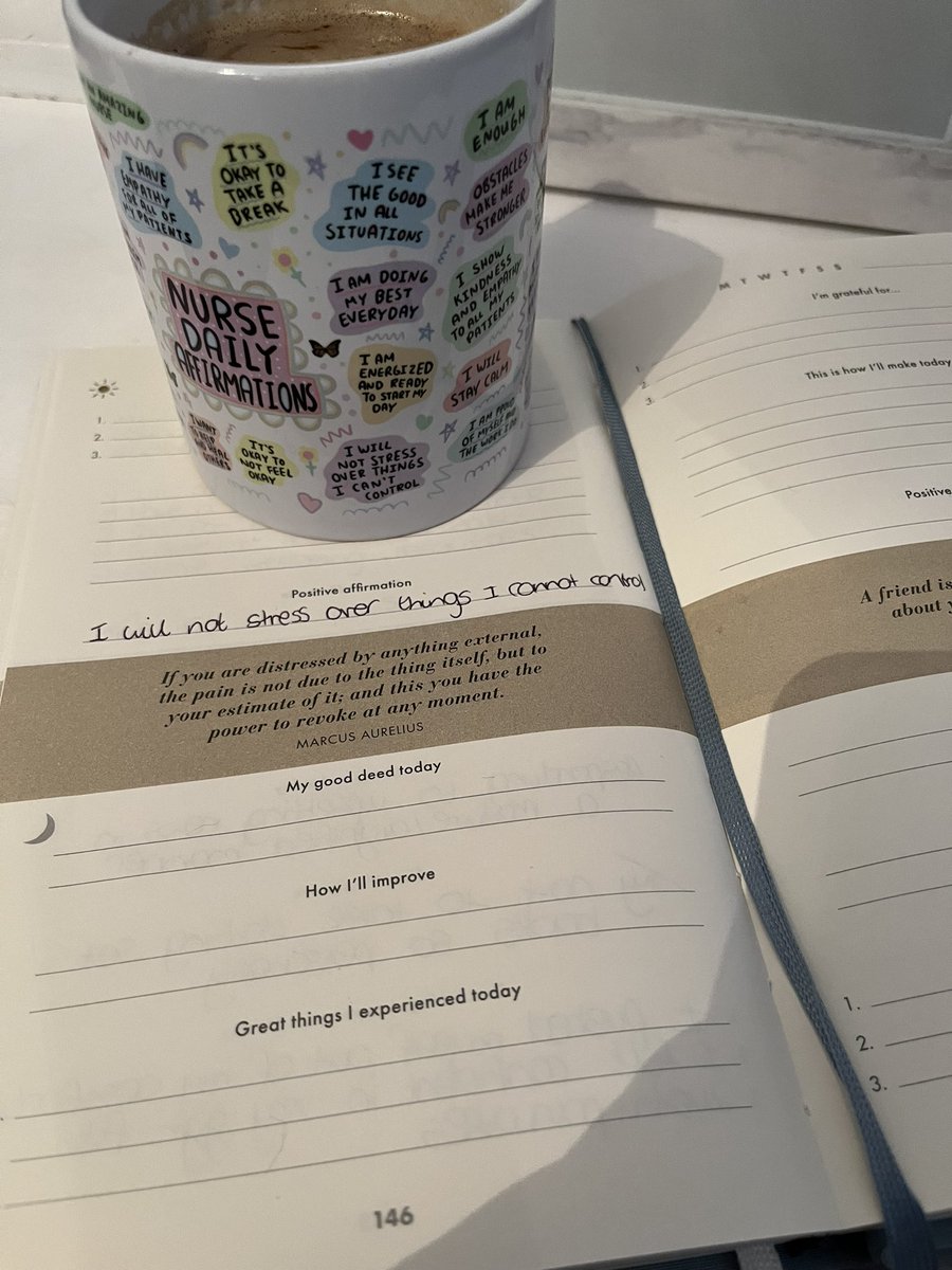 First time using my positive affirmation mug and decided to use one of the notes on there for my journal ☺️ #6minutediary #wellbeing #MondayMindfulness #MondayMotivation #PositiveEnergy #LearningDisabilityNurse @CLDT_North