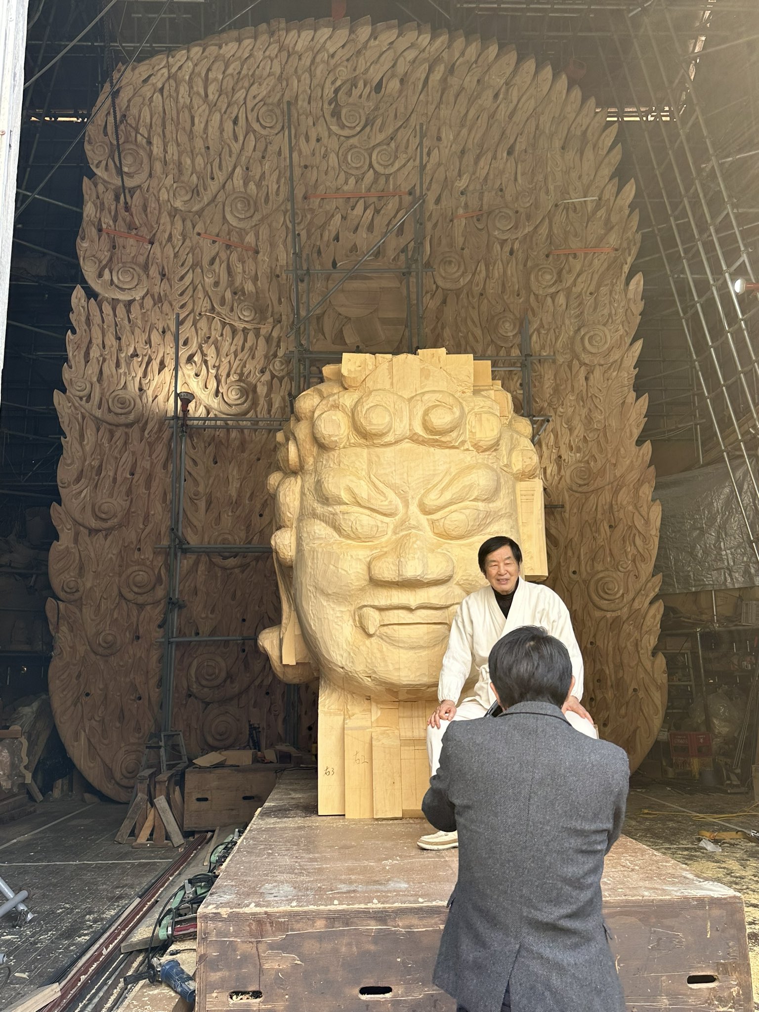 大仏師　京佛師　明慶　松本明慶　木彫　仏像　童地蔵　箱なし 大仏師 京佛師 明慶 松本明慶 木彫 仏像 童地蔵 箱なし