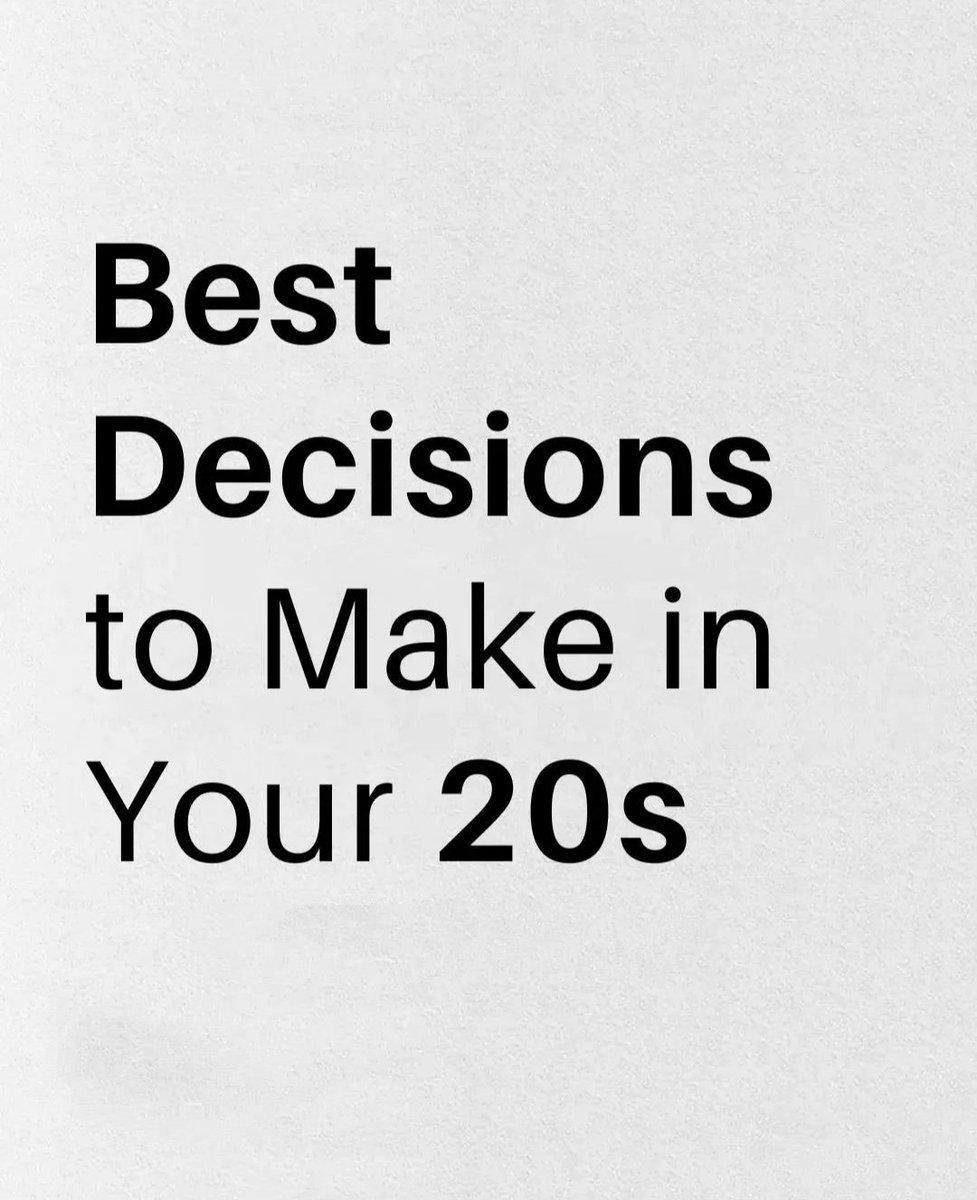 SeekWiser_'s tweet photo. Best Decisions To Make In Your 20s That Can Change Your Life: https://t.co/KmLtSFEfRD