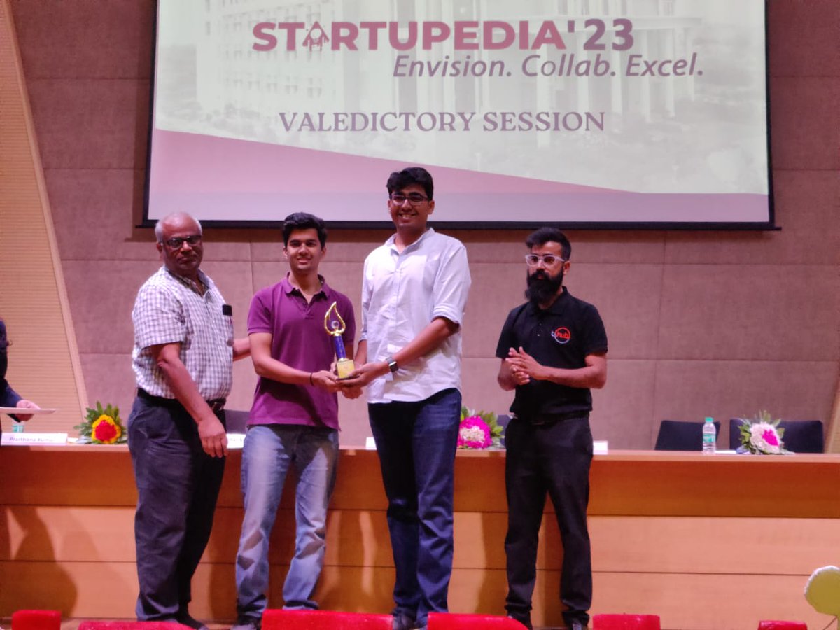 We are pleased to announce that the team consisting of Rahil Mehta and Devarshi Paul of NALSAR were declared winners of Startupedia'23, 9th Edition National Level Business Plan Competition held at Institute of Public Enterprise, Hyderabad.