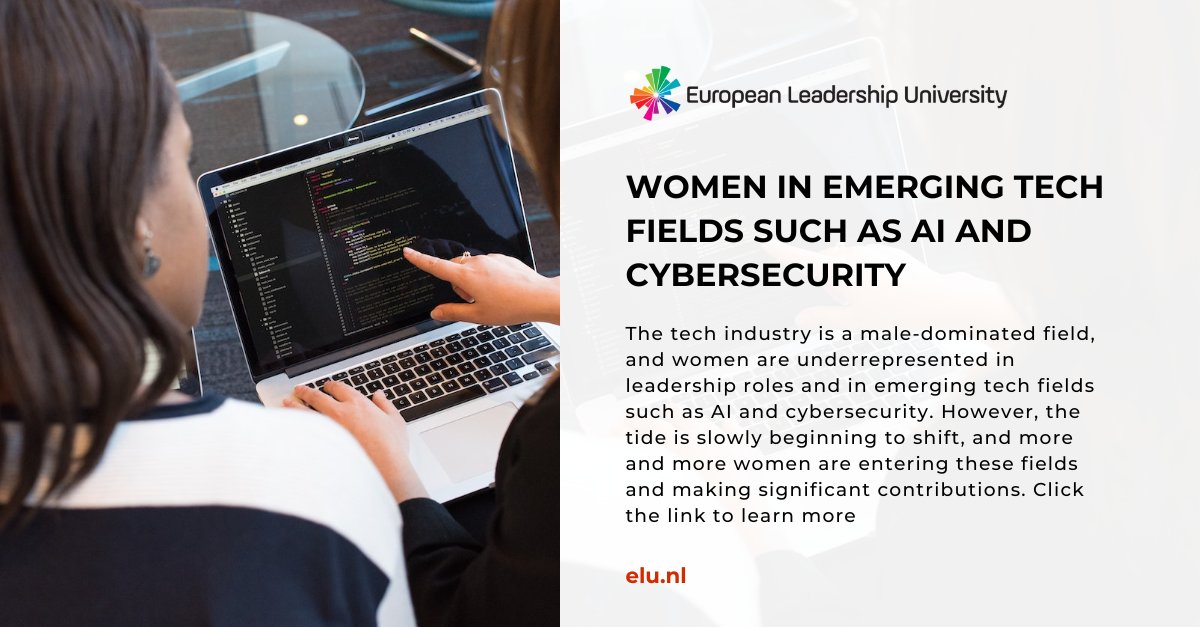 amsterdam_tech's tweet image. AI for Women and Women in Cybersecurity are working to increase the representation and visibility of women in these field. Learn more elu.nl/women-in-emerg… 
#techdegree #SoftwareEngineer #Bachelor #onlinedegree  #Blogpost #tech #technology #european #university #elu_university