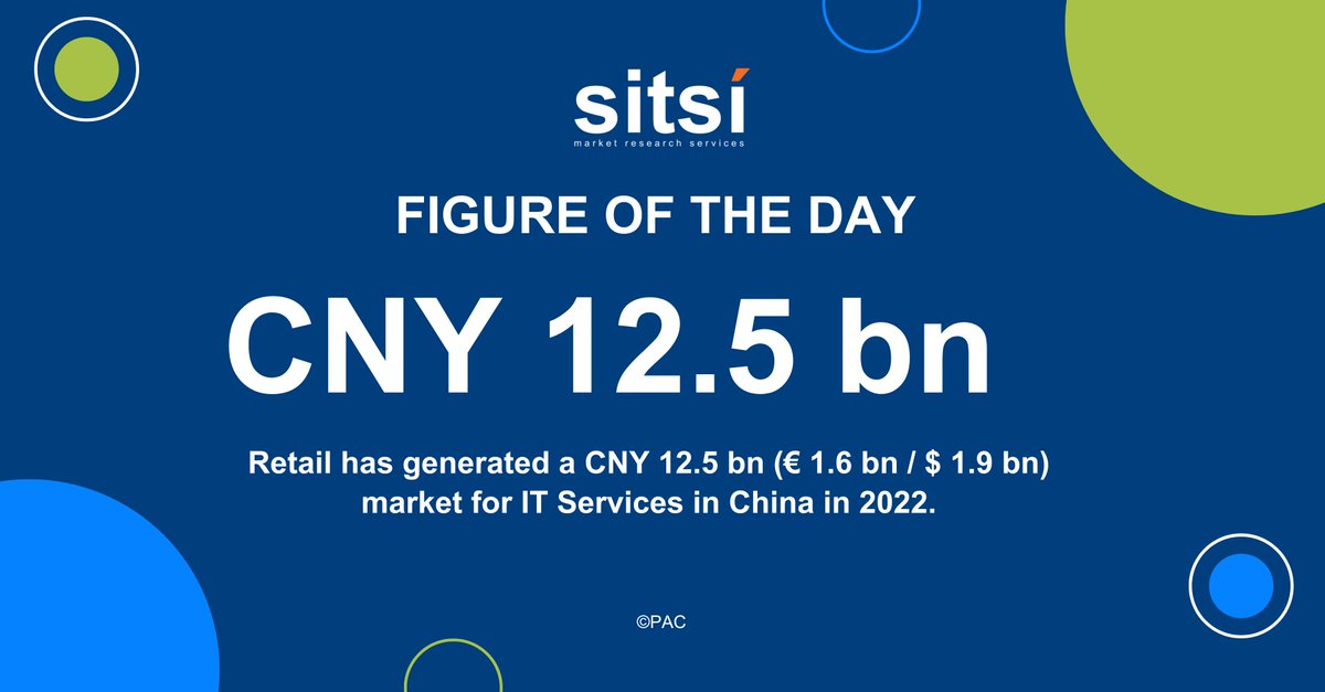 Retail has generated a CNY 12.5 bn (€ 1.6 bn / $ 1.9 bn) market for IT Services in China in 2022. This represents 3.4% of the Chinese market, building the 7th largest industry in the country.

#China #Retail #ITServices