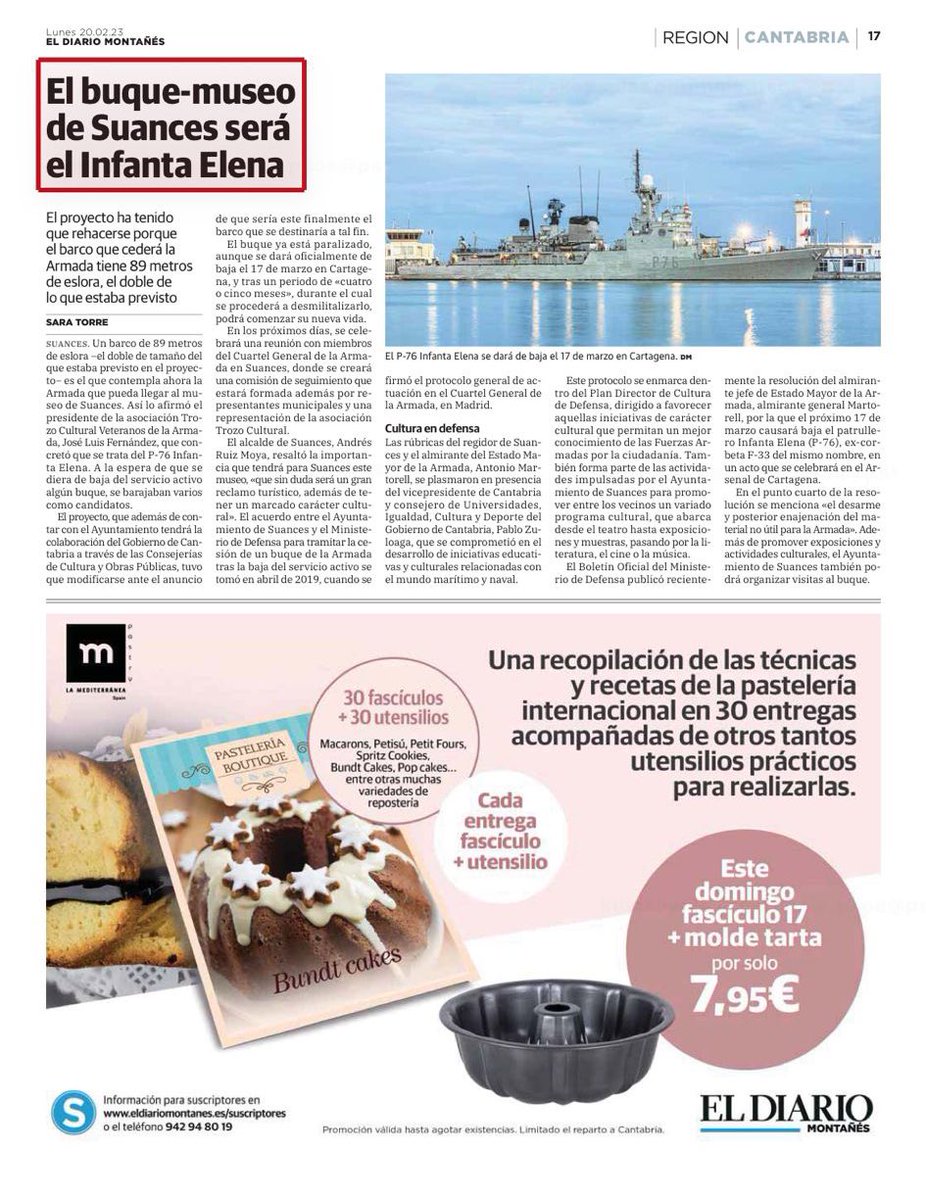 El Infanta Elena será el buque-museo de Suances gracias al trabajo de su alcalde Andrés Ruiz Moya. Este buque de la Armada será una nueva referencia cultural en Cantabria que pone en valor el patrimonio naval. Enhorabuena👇🏼👇🏼