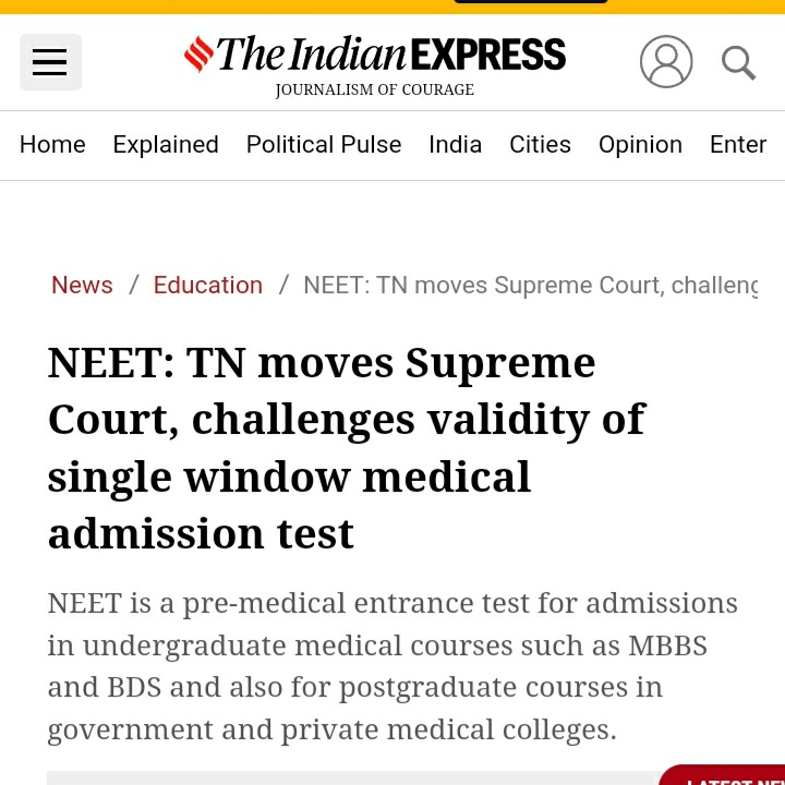 Vivekpandey21's tweet photo. Before NEET students have, State PMT,#AIPMT,#AIIMS,BHU,AMU,AFMC,JIPMER, etc.If they failed in AIPMT they have 2nd chance in state and also in above mentioned exams. But now #NEETUG only 1 exam if you failed then whole year is wasted.
#NEET must happen "Twice a Year" #NEETUG2023 https://t.co/gWb0h6TBsC