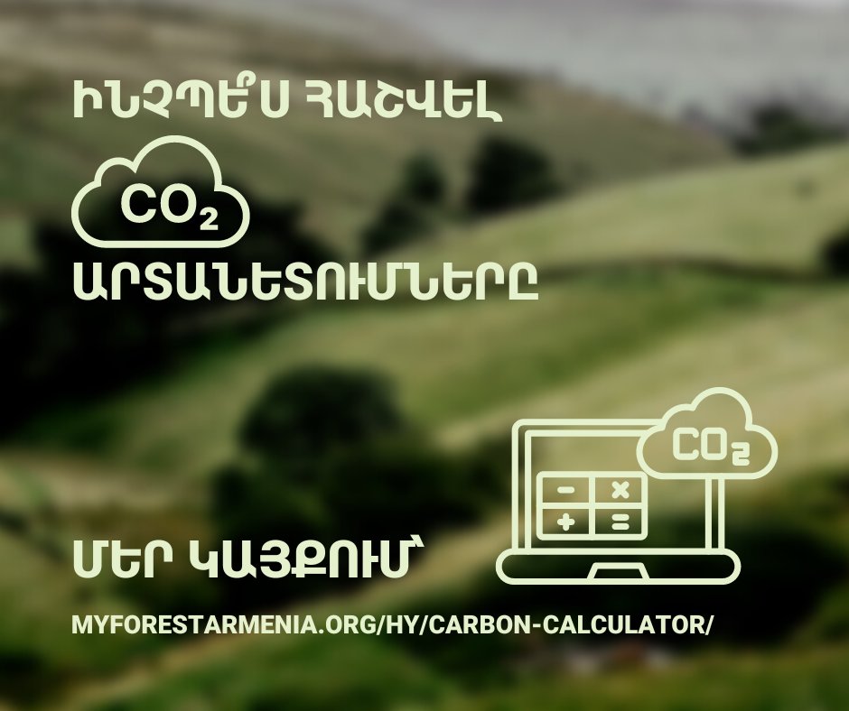 🌳 Forests produce #oxygen and absorb CO₂ 🏭

How much is your own CO₂ emission? 🫵🏻

You can find the answer by completing all the steps of the #carboncalculator on our website 👇

myforestarmenia.org/hy/carbon-calc…

#MyForestArmenia #PlantTreesforLife #carbonemissions #carbon