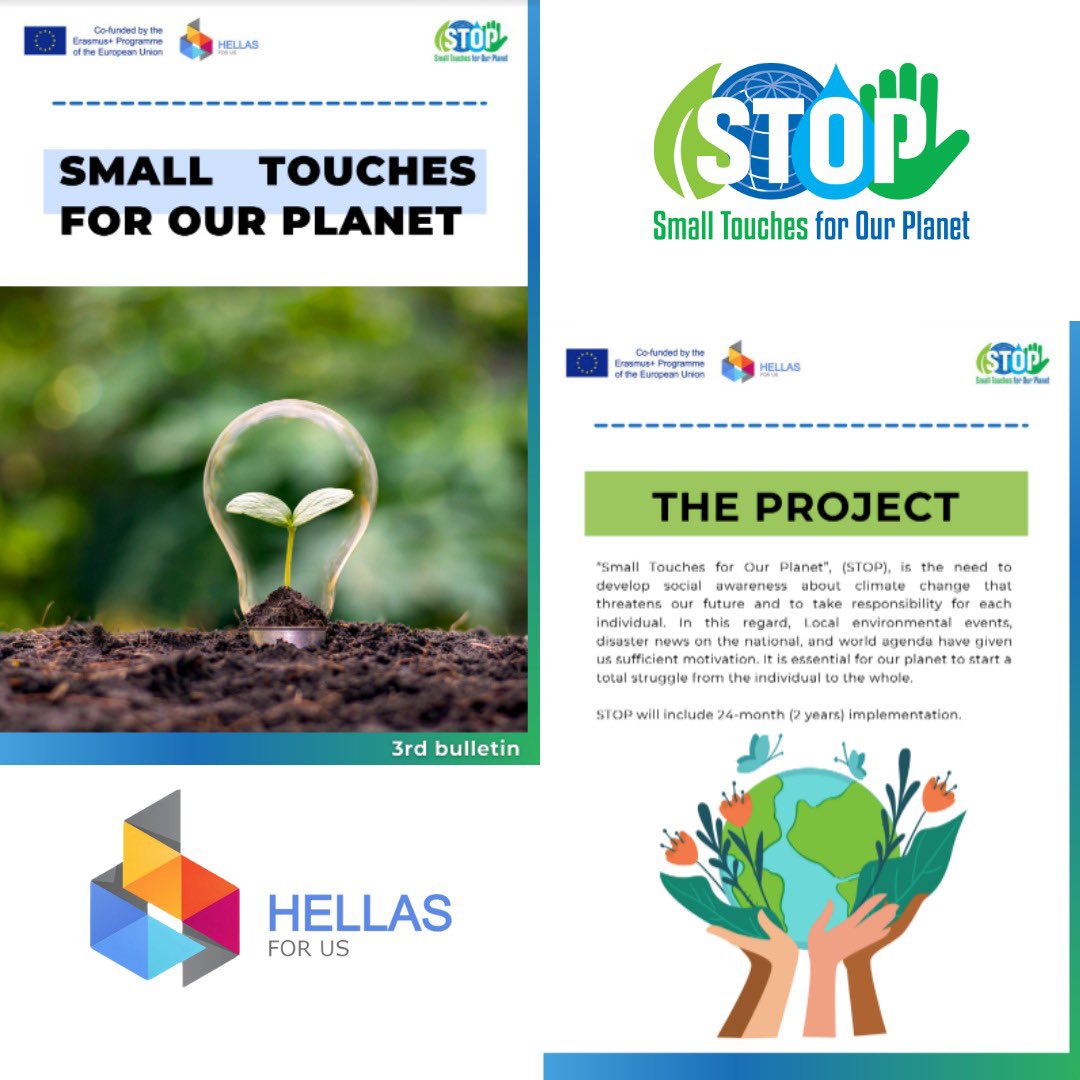 STOPForPlanet's tweet photo. ✅ 3. Bulletin of @stop_for_planet is prepared by @hellasforus and now published! 🎊
You can check and read in bio ☀️

#stopforplanet
#smalltouchesforourplanet
#saveplanet
#noplanetBerasmus
#greenrevolution
#erasmusplus https://t.co/JFDVI8loBO