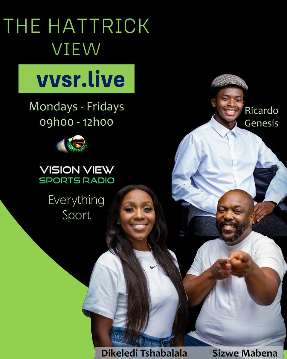 VisionView_SR's tweet photo. Make sure you tune in to The Hattrickview  MON-FRI 09-11am to catch up on local &amp; international sports news, interviews &amp; reviews.

Stream us live on https://t.co/RFllhHolj0

#sportsupdates #sportsradio #Visionviewsportsradio https://t.co/RRRGMvHsIq