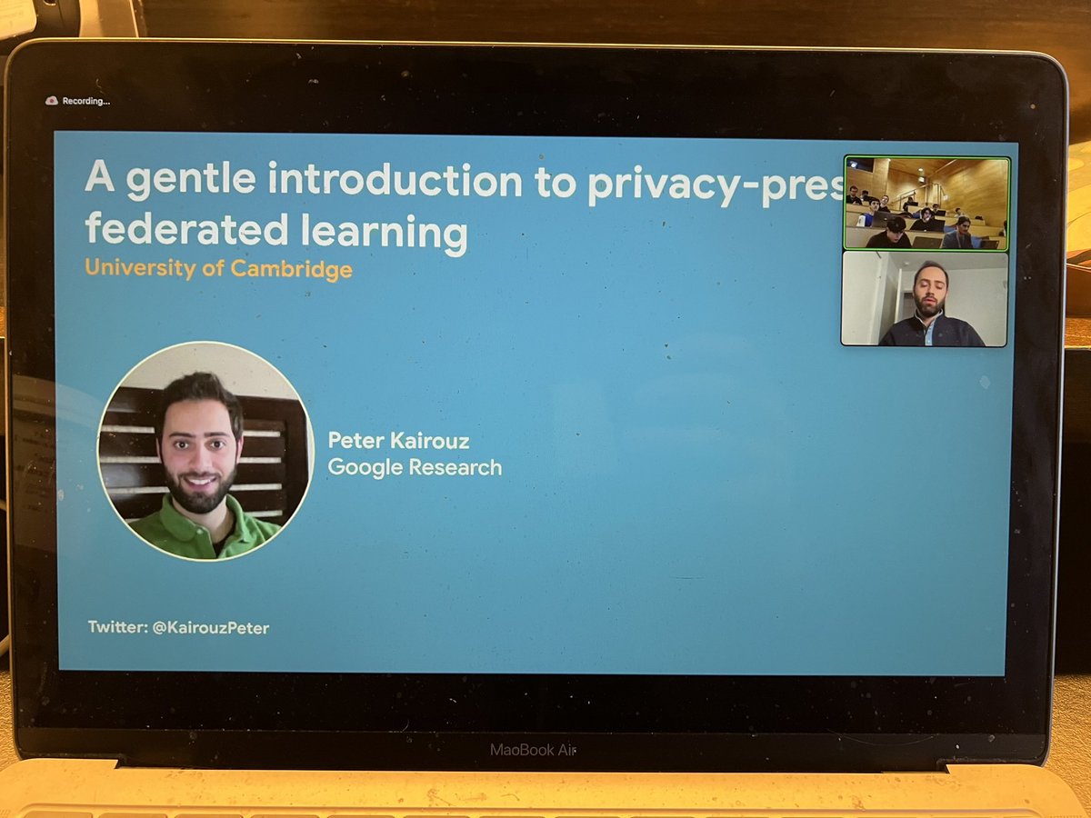 nic lane (@niclane7) on Twitter photo Big thanks to <a href="/KairouzPeter/">Peter Kairouz</a> for his guest lecture at our Federated Learning course <a href="/Cambridge_CL/">Cambridge Computer Science</a>. Wonderful to see the theory and practice going on at <a href="/google/">Google</a>'s FL team. Big thanks to <a href="/KairouzPeter/">Peter Kairouz</a> for his guest lecture at our Federated Learning course <a href="/Cambridge_CL/">Cambridge Computer Science</a>. Wonderful to see the theory and practice going on at <a href="/google/">Google</a>'s FL team.