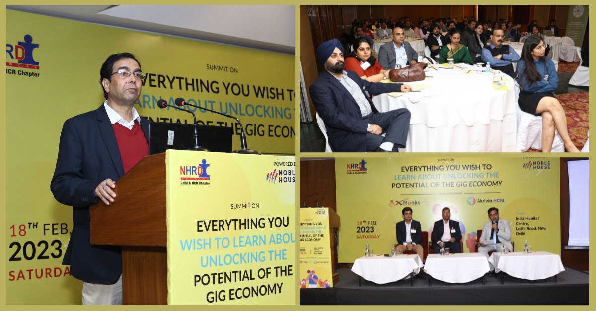 NobleHouseTalks's tweet photo. We teamed up with @NHRDN_NCR for a successful event on the Gig Economy. We also unveiled our highly anticipated 2023 White Paper. Thanks to all the speakers for their invaluable inputs, contributing to the success of the event &amp; leaving a lasting impact on all attendees. https://t.co/TqqyvaMpkJ