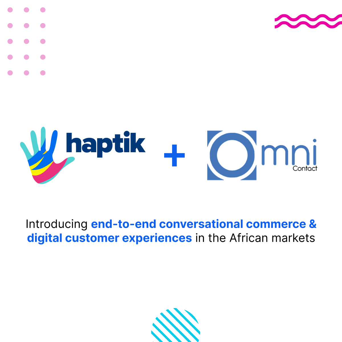 Delighted to announce a strategic partnership with @omnicontact_bpo (a part of the Econet Group) to accelerate commerce, customer service, and power seamless digital experiences in Africa. 🚀  #partnership #strategicalliance  #customersuccess #leadgen ow.ly/pxkr50MWICA