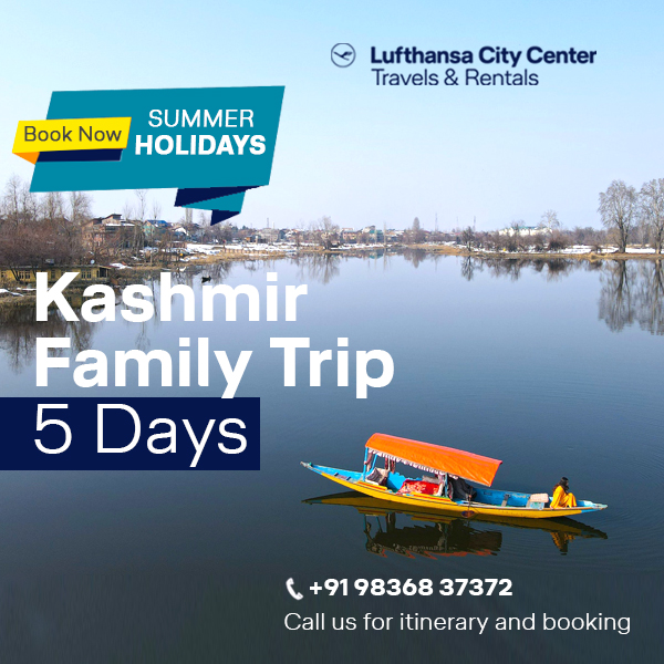 Escape to the mesmerizing beauty of Kashmir with your loved ones for a 5-day family trip. 🌄🛶️
Book now: lcc-travelsandrentals.com

#KashmirFamilyTrip #FamilyVacation #TravelGoals #Wanderlust #TravelAgency #ParadiseOnEarth #lcctravelsandrentals #travelitinerary #holidayescape
