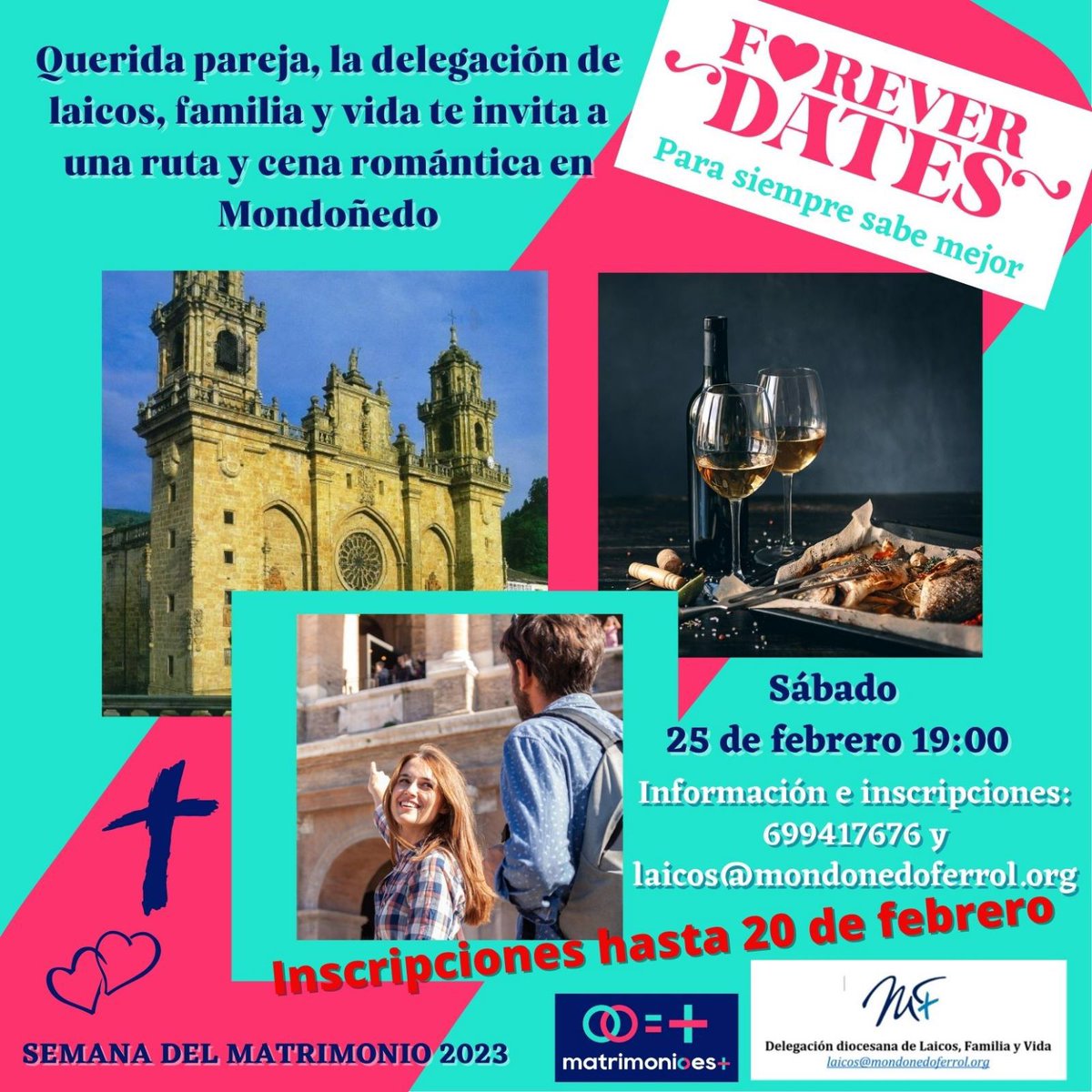 mondonedoferrol's tweet photo. 📣 ¡Último día para inscribirse!
#ForeverDates @matrimonioesmas
🍽💝 Ruta y cena romántica en #Mondoñedo
https://t.co/KuuBSS8Zwb https://t.co/EJG8oDuC37