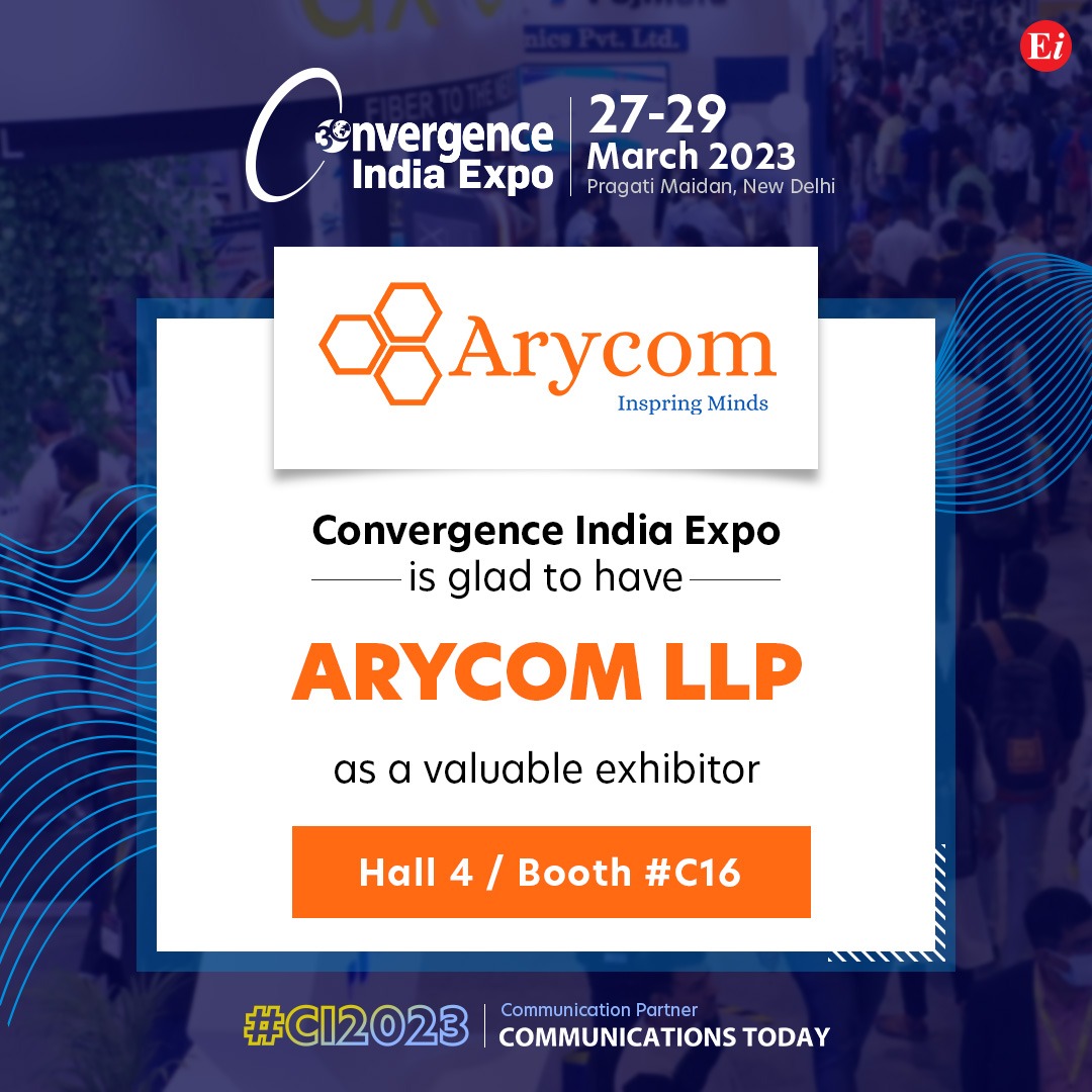 Convergenc's tweet photo. At @Convergenc India Expo 2023, we are excited to have Arycom as our valuable exhibitor!
To know more about the show, visit - https://t.co/LOhY42AJHe
#UnlockTheFuture #CI2023 #ConvergenceIndia #Arycom #DigitalIndia #Automation #Telecom #Broadband #Broadcast #Electronics https://t.co/iEloMiozaC