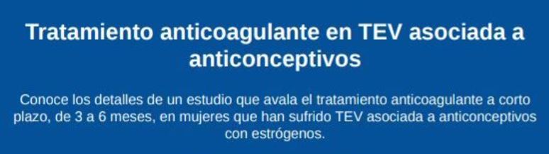 AngelaSNC's tweet photo. 🔴Tratamiento anticoagulante en TEV asociada a anticonceptivos.
👉 Si eres #ProfesionalSanitario, descarga tu infografía en https://t.co/rlauAtikgz https://t.co/Y48bR1KXAl