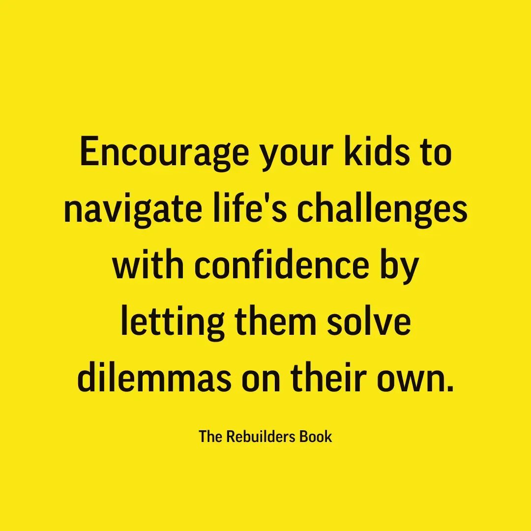 RebuildersThe's tweet photo. It's natural to want to jump in and solve our children's woes as soon as we hear signs of distress. But it may not be the best long-term solution for your child.
 
Can you think of a time when someone gave you the freedom to figure it out on your own?

#Parenting #Independence https://t.co/awiksqae7R