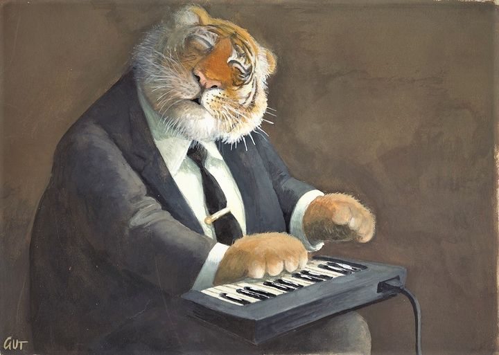 Jennybdx's tweet photo. Peter Gut (Suisse, Zurich 1959 - Illustrations, Dessins, Caricatures) "Tatzeninstrument"
#PeterGut #illustration #illustrationart #tiger #piano #art #peinture #painting #ArtistOnTwitter #museum #museumarchive https://t.co/RoDcwq4q0p