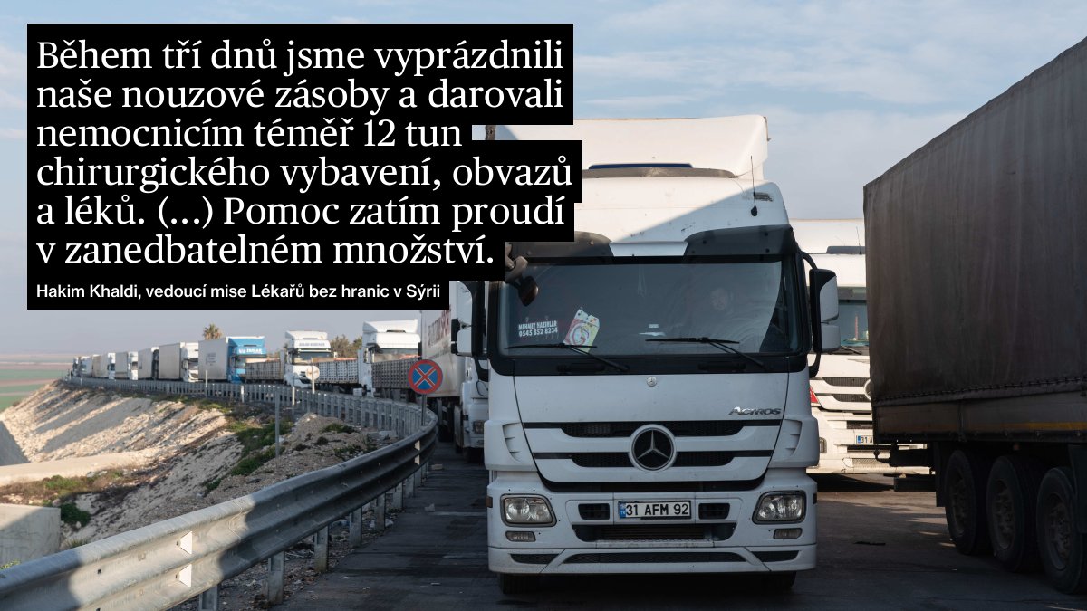 Humanitární konvoj Lékařů bez hranic, Syrie, 2023. Foto: Abdulmonam Eassa / Lékaři bez hranic.
