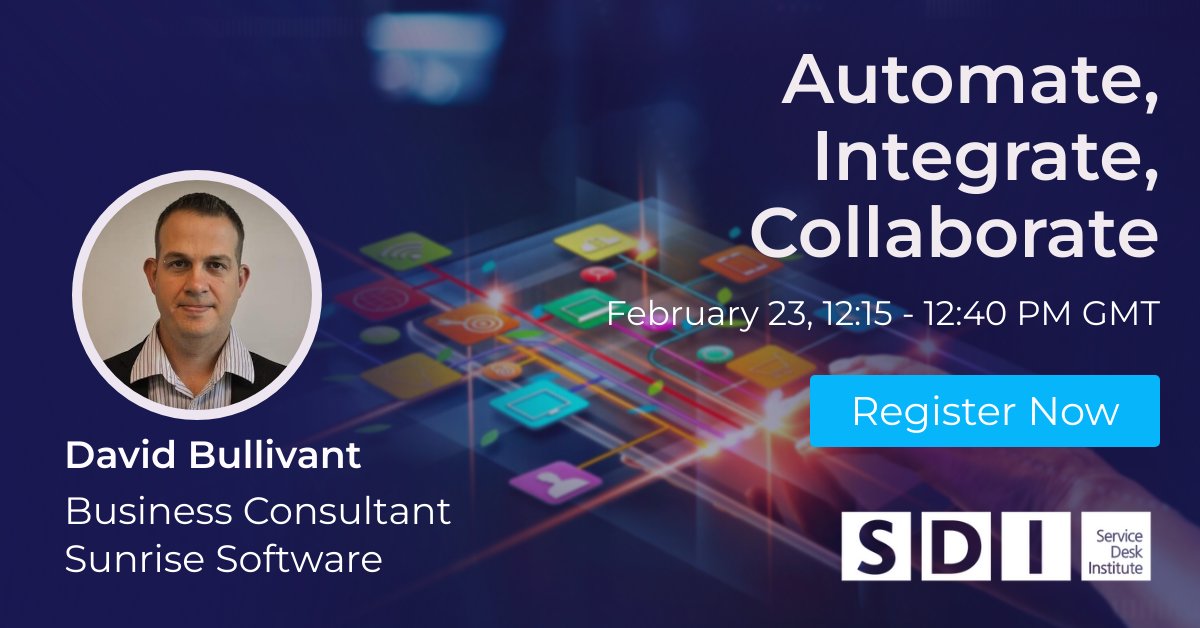 ServiceDeskInstitute (@sdi_institute) on Twitter photo โ๏ธ๐ก Tune in for this FREE <a href="/sunrisesoftware/">Sunrise Software</a> demo this Thursday to see real time examples of how #automation can facilitate the seamless integration of #ITSM with your day to day essential applications. Register to save your seat! ๐ loom.ly/J0HmaBk โ๏ธ๐ก Tune in for this FREE <a href="/sunrisesoftware/">Sunrise Software</a> demo this Thursday to see real time examples of how #automation can facilitate the seamless integration of #ITSM with your day to day essential applications. Register to save your seat! ๐ loom.ly/J0HmaBk