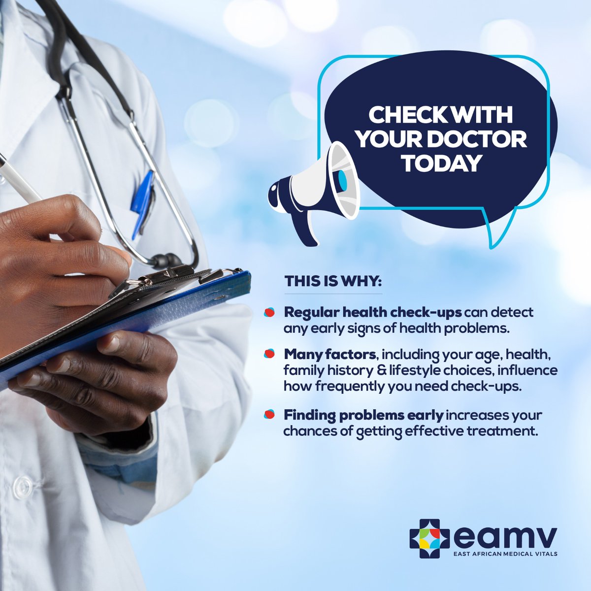 EAMedicalVitals's tweet image. Don’t procrastinate on going for your health checkups; use this week to schedule one at any available hospital near you.

#getcheckedtoday #HealthyLiving #healthiswealth