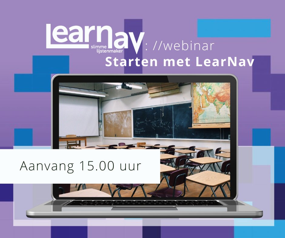 LearNavXMPL's tweet photo. 𝗪𝗲 𝘀𝘁𝗮𝗿𝘁𝗲𝗻 𝗼𝗺 𝟭𝟱.𝟬𝟬 𝘂𝘂𝗿 𝗺𝗲𝘁 𝗼𝗻𝘀 𝘄𝗲𝗯𝗶𝗻𝗮𝗿. Bent u erbij? We vertellen u hoe u eenvoudig start in LearNav en wat er nodig is om een administratie op te zetten. Inschrijven kan nog tot 13.00 uur op https://t.co/9XIb3EI9EJ #webinar  #starten https://t.co/ZRqv33ehcK