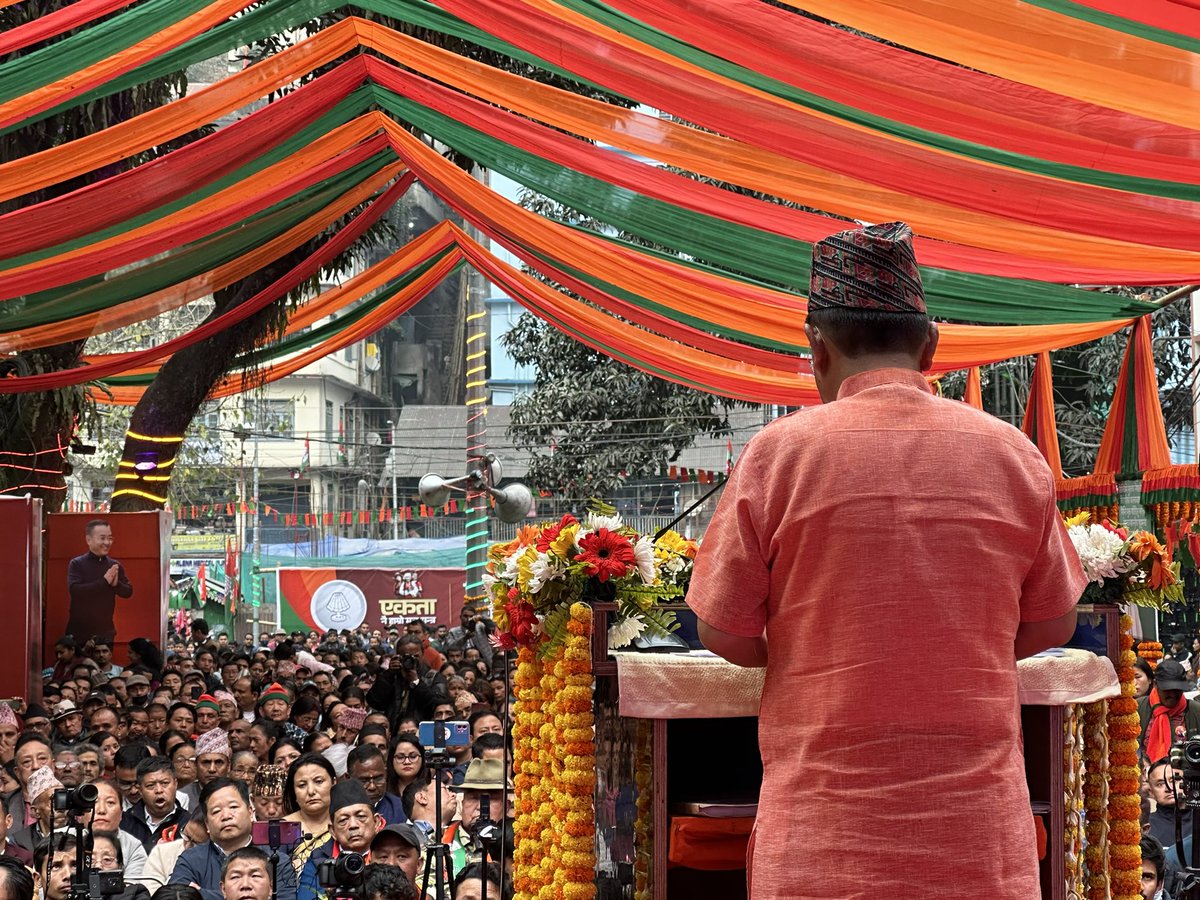 IndraHangSubba1's tweet image. Hon’ble Chief Minister Shri @PSTamangGolay addressing #VijayUtsav at Singtam, #Sikkim.