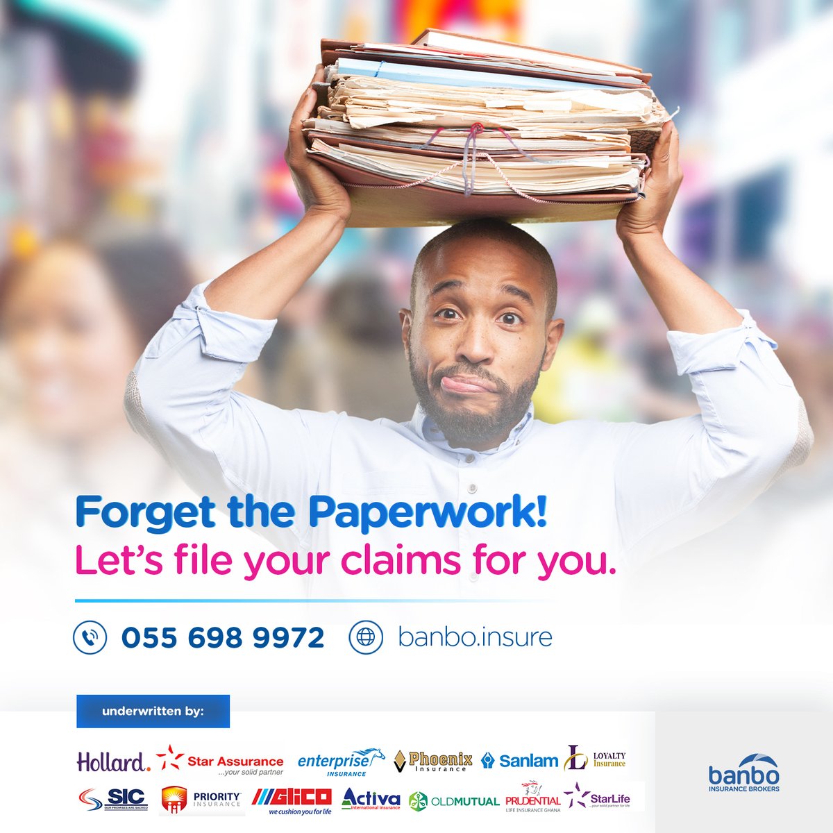 banbobrokers's tweet photo. Filing claims can be a headache. Trust the pros at Banbo to handle that.
#InsuranceAdvocate #Banbo #HassleFree #insurance #WeGiveUMore #InsuranceGhana #Insurance #InsuranceBrokersGh #InsuranceBrokers #InsuranceAdvisor #InsuranceCoverage #InsuranceTechnology #InsurTech https://t.co/nO8FJuUvHd