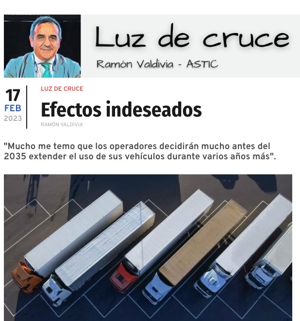 ASTIC (@astic1960) on Twitter photo 🗣 "Los parlamentarios europeos siguen los dictados de lo políticamente correcto, sin atender a las advertencias de los efectos indeseados de lo que implantan como prohibir la venta de vehículos de combustión".
<a href="/ValdiviaRVP/">R. Valdivia Palma</a> lo analiza en <a href="/rutatransporte/">Ruta del Transporte</a>
rutadeltransporte.com/blogs/luz_de_c… 🗣 "Los parlamentarios europeos siguen los dictados de lo políticamente correcto, sin atender a las advertencias de los efectos indeseados de lo que implantan como prohibir la venta de vehículos de combustión".
<a href="/ValdiviaRVP/">R. Valdivia Palma</a> lo analiza en <a href="/rutatransporte/">Ruta del Transporte</a>
rutadeltransporte.com/blogs/luz_de_c…