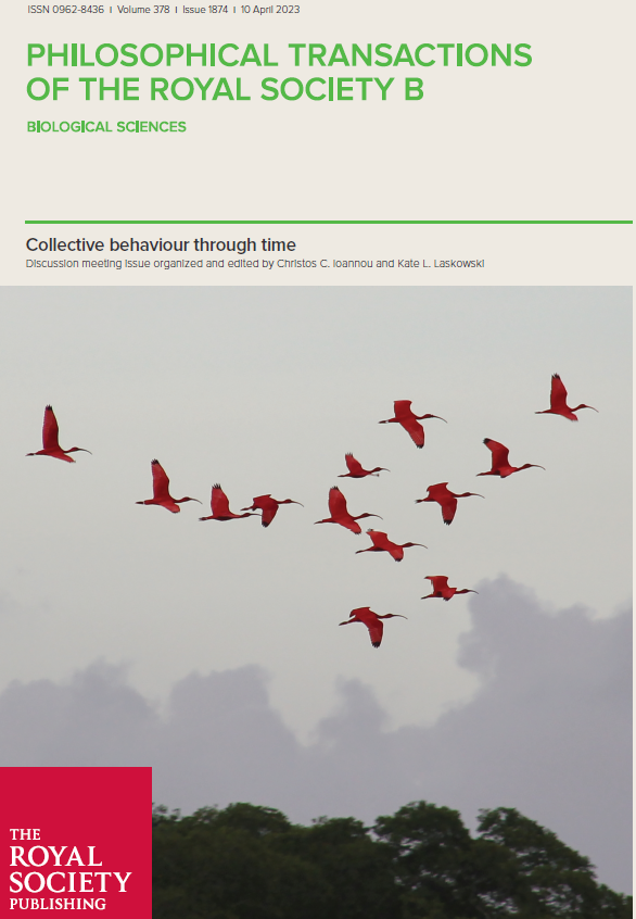 Our @RSocPublishing issue is out! With @KateLaskowski on #Collectivebehaviour through time. Starting off with our #OpenAccess review: 'A multi-scale review of the dynamics of collective behaviour: from rapid responses to ontogeny and evolution' royalsocietypublishing.org/doi/10.1098/rs…