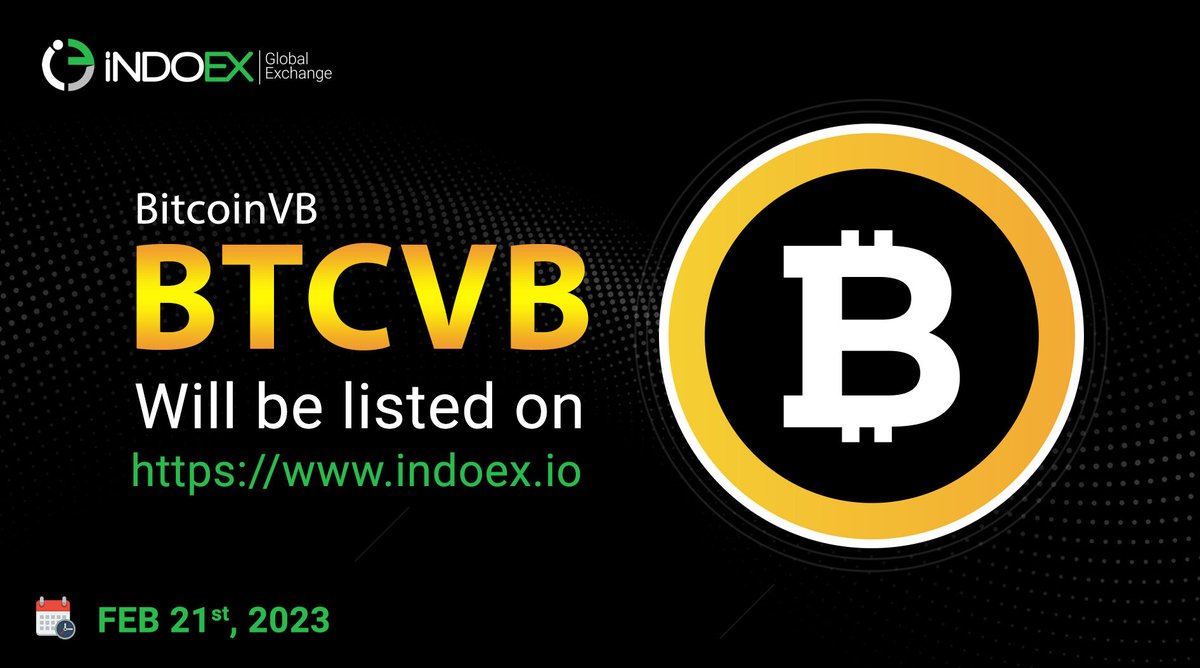 Indoex_LTD's tweet image. BitcoinVB (BTCVB)
Upcoming listing on FEB 21 2023
Website: bitcoinvb.io
twitter: 
TG: t.me/bitcoinvboffic…
Visit: indoex.io
Follow us on:t.me/indoexofficial
@bitcoinvb
