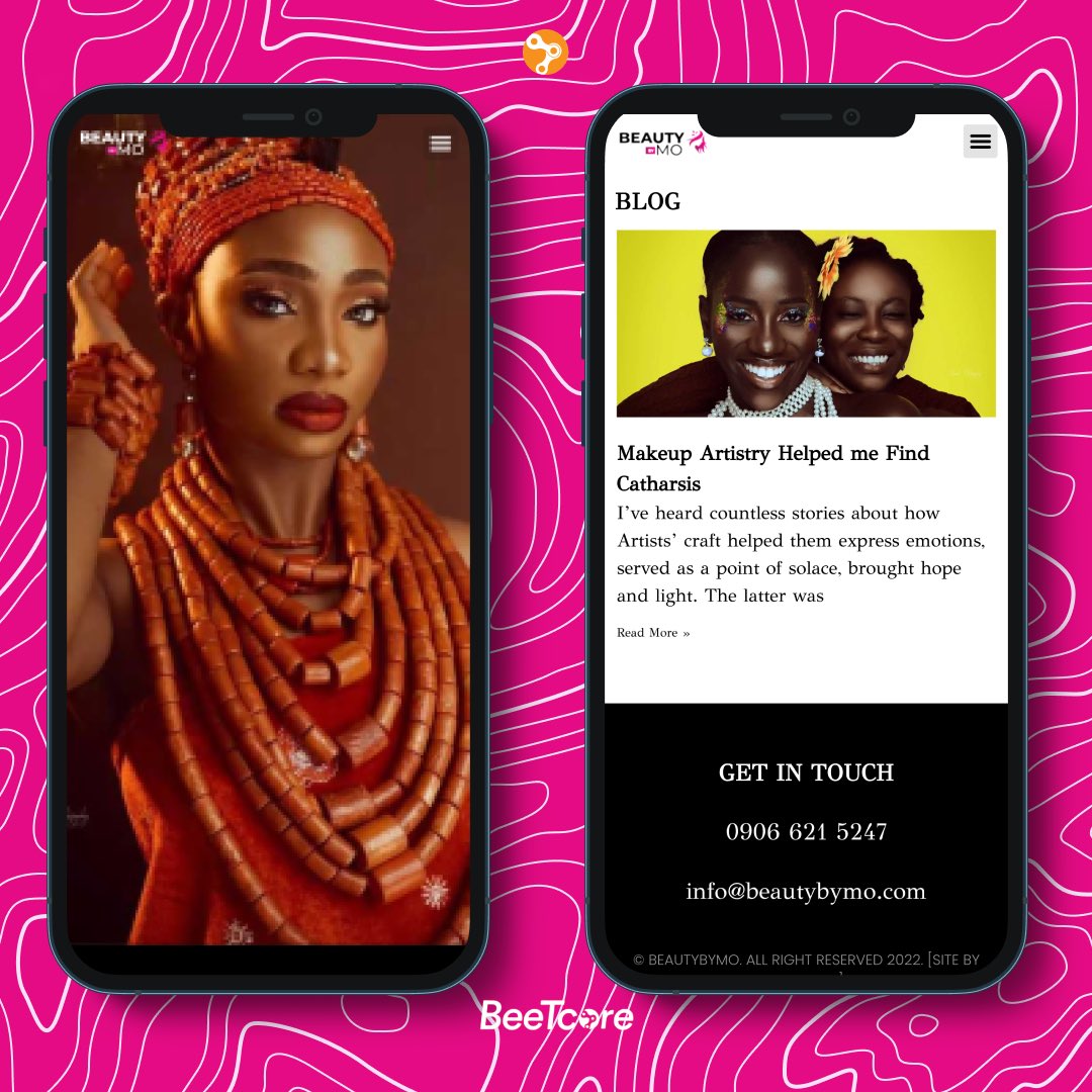 BeeTcore's tweet photo. Website design and development for one of Nigeriaโs fastest growing makeup studio
Solution includes the ability to:
๐ Showcase projects and portfolio
๐ Share their journey & stories via a website blog
๐ Book appointments
Link to portfolio in bio.
#beetcore #website https://t.co/RncnIPc95j