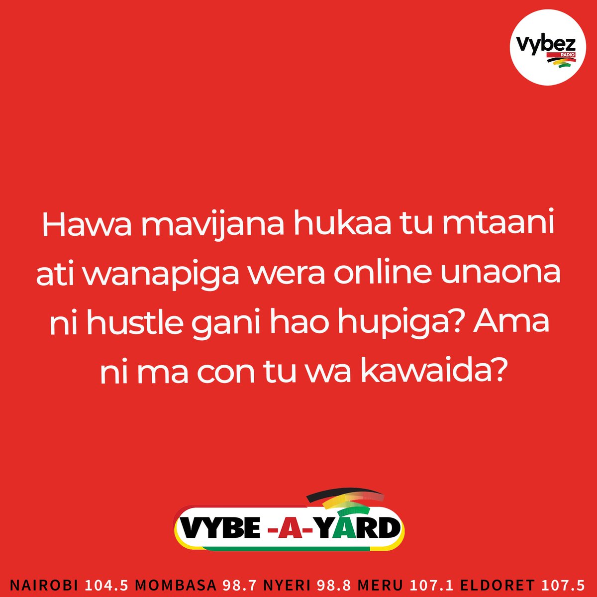 Mnawa know kweli? wakiulizwa janta yao wanasema online lakini wako na ganji ka kitu ingine
#VybeAYard
<a href="/Browngalnessa/">browngal a gal nessa</a> &amp; <a href="/deejaypatiz/">DEEJAY PATIZ</a>