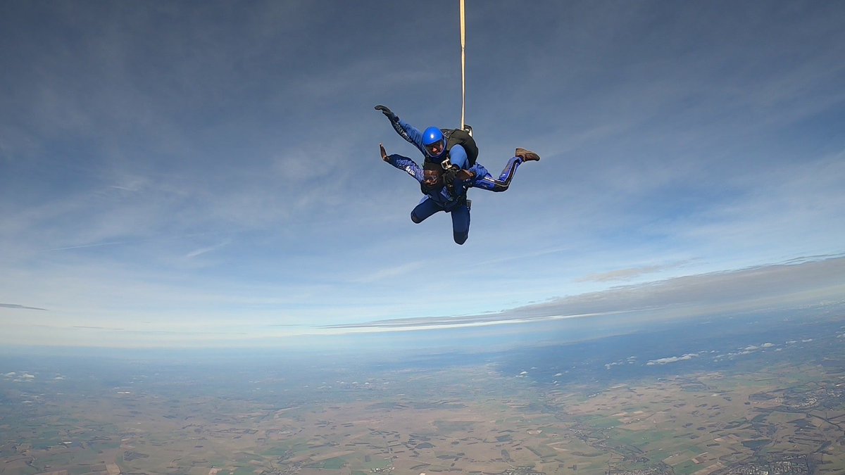 Ready for the week, after skydiving from 15,000ft (range for highest dive without oxygen), falling at about 120mph.

Craziest thing I’ve done, but the motivation & excitement needed to attempt anything I dare! #JustDoIt #DoItAfraid