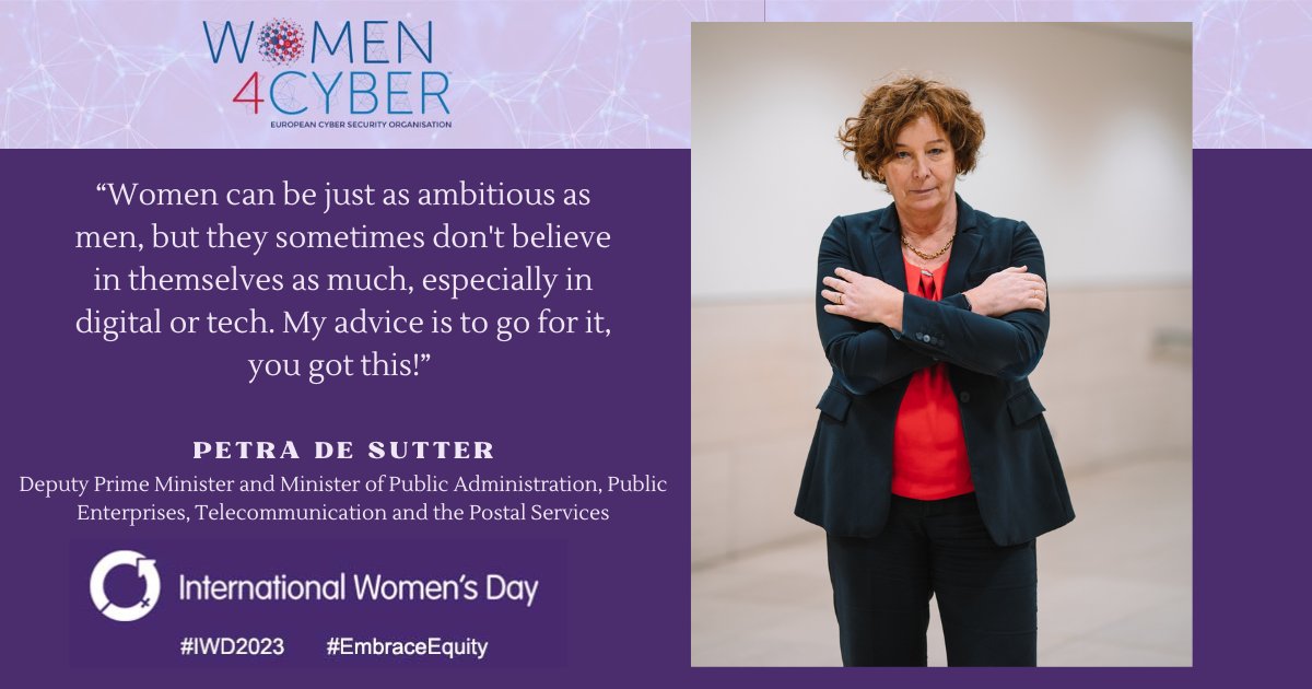 Cyber_Coalition's tweet image. 🙌 Minister De Sutter wishes Women4Cyber Belgium a great conference on #IWD2023 (8/3). She appreciates the collective effort of women and men; that is the kind of unity and teamwork we must foster to overcome our country&apos;s cyber threats.  ✍️ Register now: ow.ly/7Ojo50MVbiE