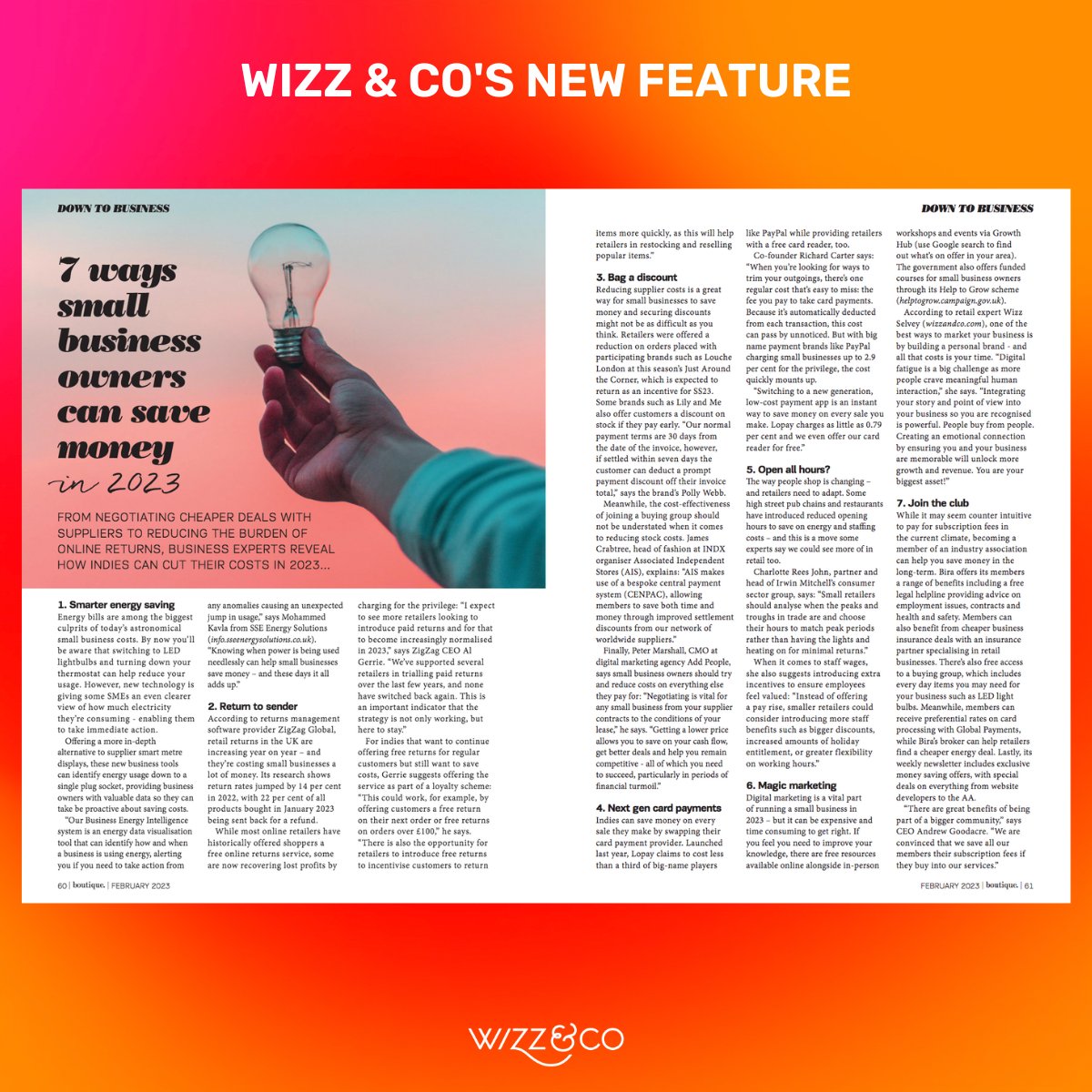 7 ways #smallbusiness owners can #savemoney in 2023⁠
⁠
Tip #6 in this month's <a href="/Boutiquemag/">Boutique magazine</a>
⁠
We have a free 10-step training on this topic here, page 60-61: boutique-magazine.co.uk/february-2023/