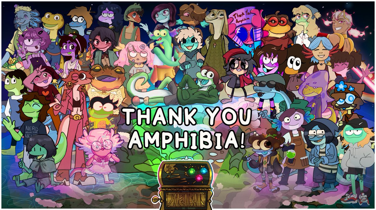 0uter_stars's tweet photo. At long last....✨IT'S HERE !!✨
SO happy to announce that the "No You'll Never Make Me Go" Amphibia Appreciation Zine is LIVE! As your mods, @sockrosma , @squiidg , &amp; I would like to thank you for joining in to help thank the team for an AMAZING funny frog show! 🐸

#amphibia https://t.co/tBM03FJH9S