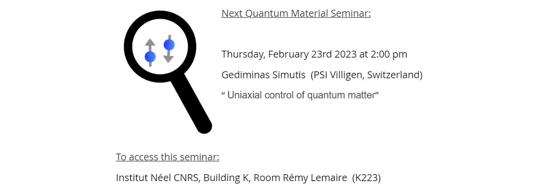 A rare occasion to visit Grenoble without running an experiment. If you are in the area, come round for a chat:
neel.cnrs.fr/en/events/gedi…