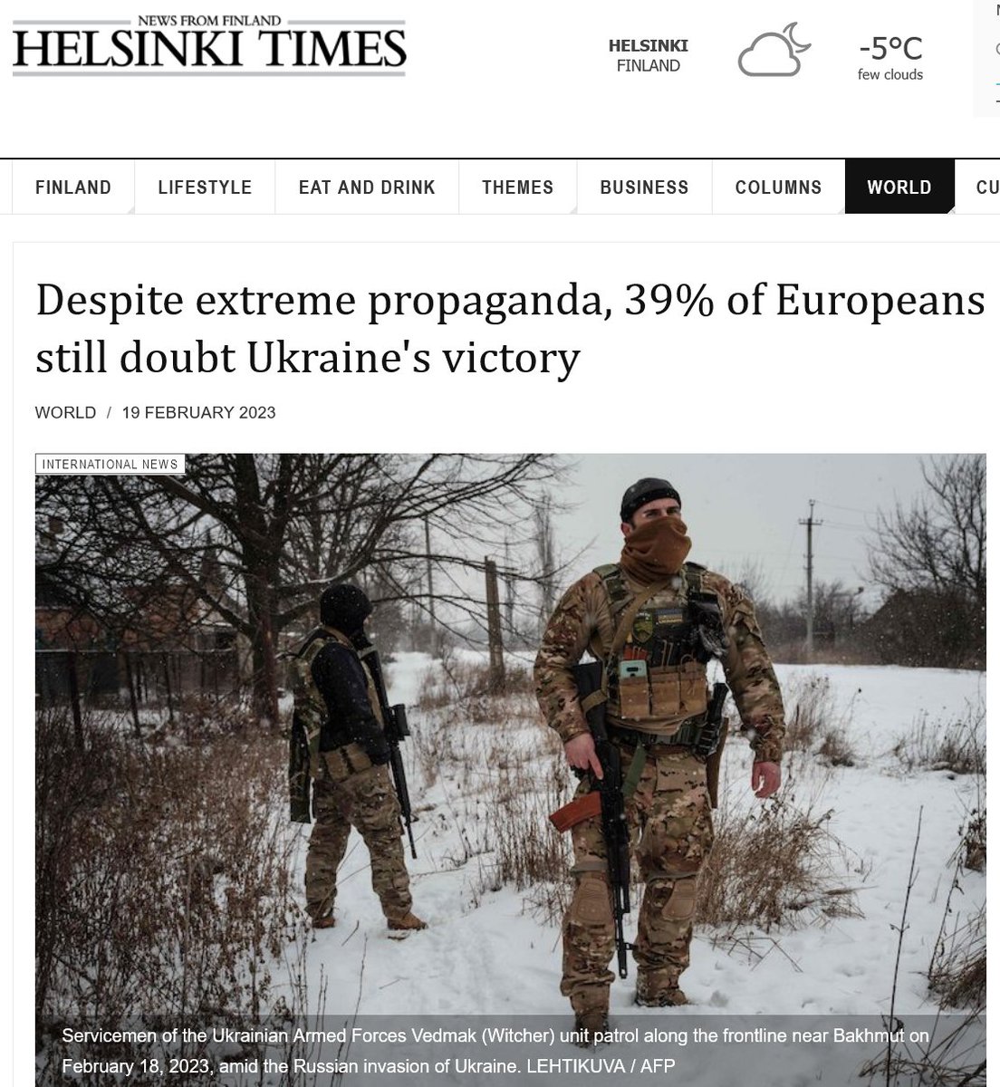According to a recent survey by Eupinions, statistics show that despite the extreme propaganda promoted by the EU and its member states, 39% of Europeans still doubt Ukraine's victory.
