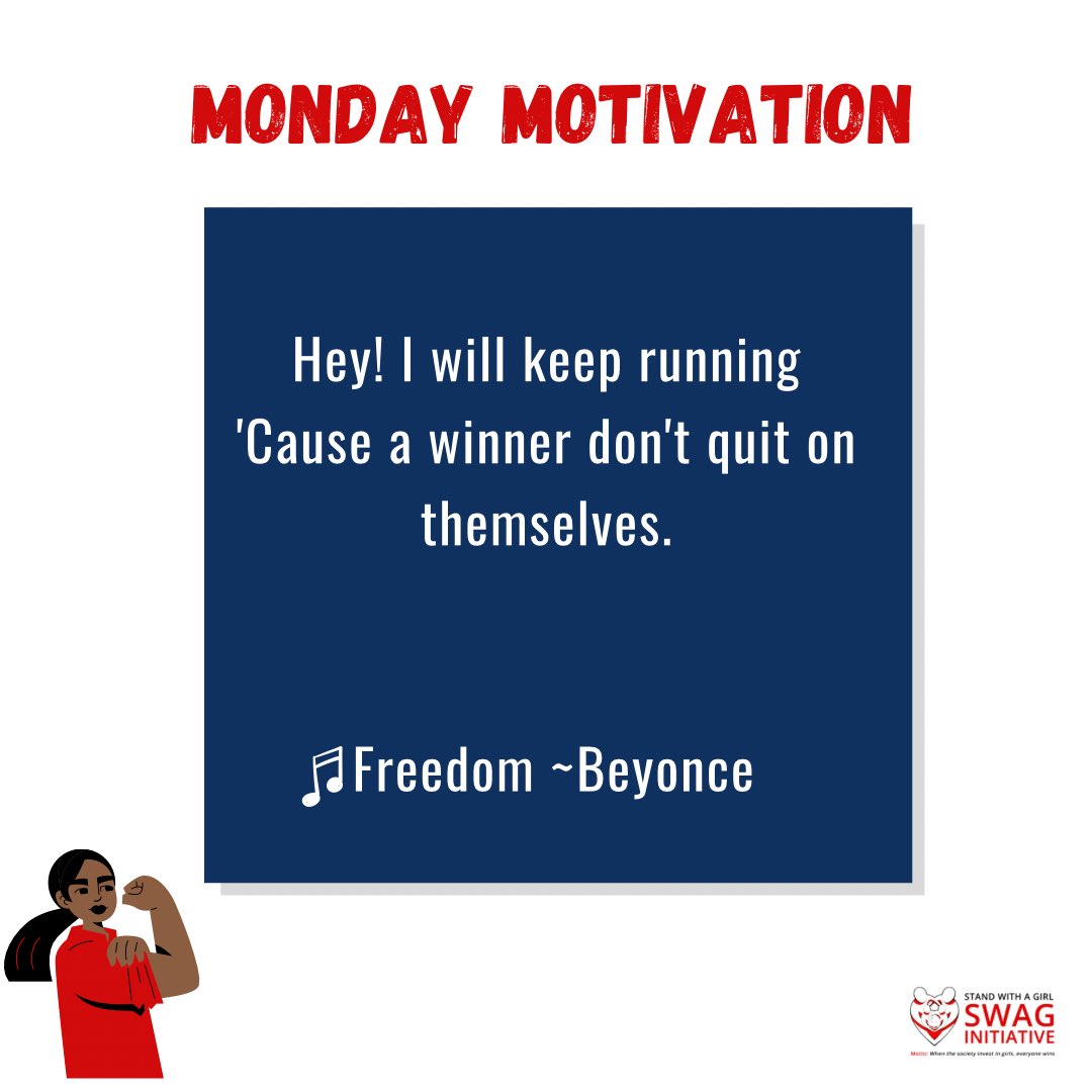 Hey there,

It’s a whole new week, and this week we choose to keep moving. 

When we feel overwhelmed and tired, we’ll take a quick mental health break; we’ll breath in and breathe out. 

However, quitting is NOT an option for us this week.

#Mondaymotivation