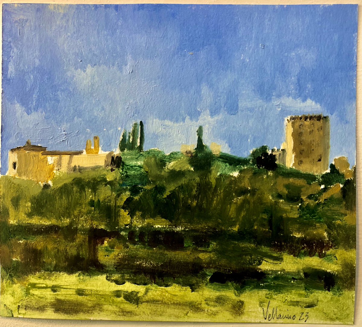 ABEL_VELLARINO's tweet photo. Apunte rápido al óleo sobre papel del Castillo de Nogales (Badajoz. España) 18x18cm./ Quick sketch. Oil on paper. Nogales Castle(Badajoz. Spain) 7x7cm. #vellarino #pleinair #landscape #castle #nogales #badajoz #extremadura #oilonpaper #art #figurativeart #art https://t.co/r3HiNN5AXK