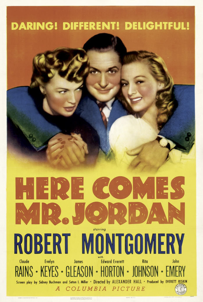 TCMComingUp's tweet photo. #ComingUpOnTCM

HERE COMES MR. JORDAN (1941) #RobertMontgomery #EvelynKeyes #ClaudeRains #JamesGleason
Dir.: #AlexanderHall  5:00 PM PT

A prizefighter who dies before his time is reincarnated as a tycoon with a murderous wife.

1h 33m | Comedy | TV-G

#TCM #TCMParty https://t.co/j1ZYhhzVOH