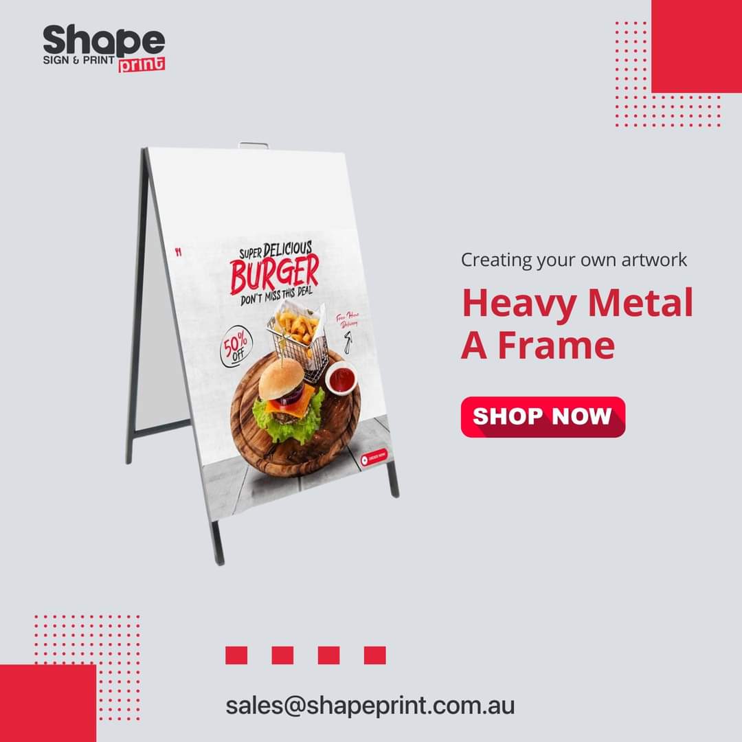 PrintShape's tweet photo. We Will Design and Print your HEAVY METAL A FRAME 600X900MM.

Heavy Metal A Frame 600x900mm is high class frame.
Shop Now🛒
This service  and explore our other 
https://t.co/ZKF8qLJCjX

#shapeprint #quality #qualitymatters💯✅ 
#matter #designprint #printdesign #designcompany https://t.co/OGcx1vkLHq