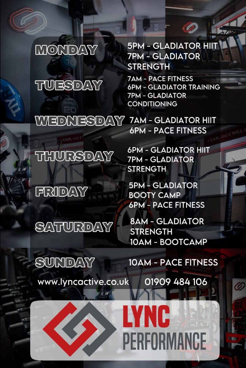 lync_active's tweet image. Happy Monday everyone! 😃
Let’s start off this week with a bang! 💥
We have a wide variety of classes to offer you here with the Lync Active group 🙌🏼

Check out all our well-being, fitness and gladiator and boxing classes for this week here ⬇️🏋🏻‍♂️🥊🧘🏻‍♀️

#teamlync #lyncactive