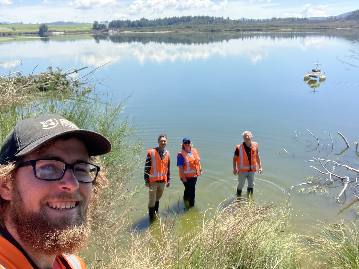 Out on Lake Rotokawa today, finally got the Fluxboat (#drone boat) running smoothly. It features a floating accumulation chamber measuring CO2 flux coming off the lake, while reducing the time required for us to be in the danger zone of hot, acidic volcanic or geothermal lakes