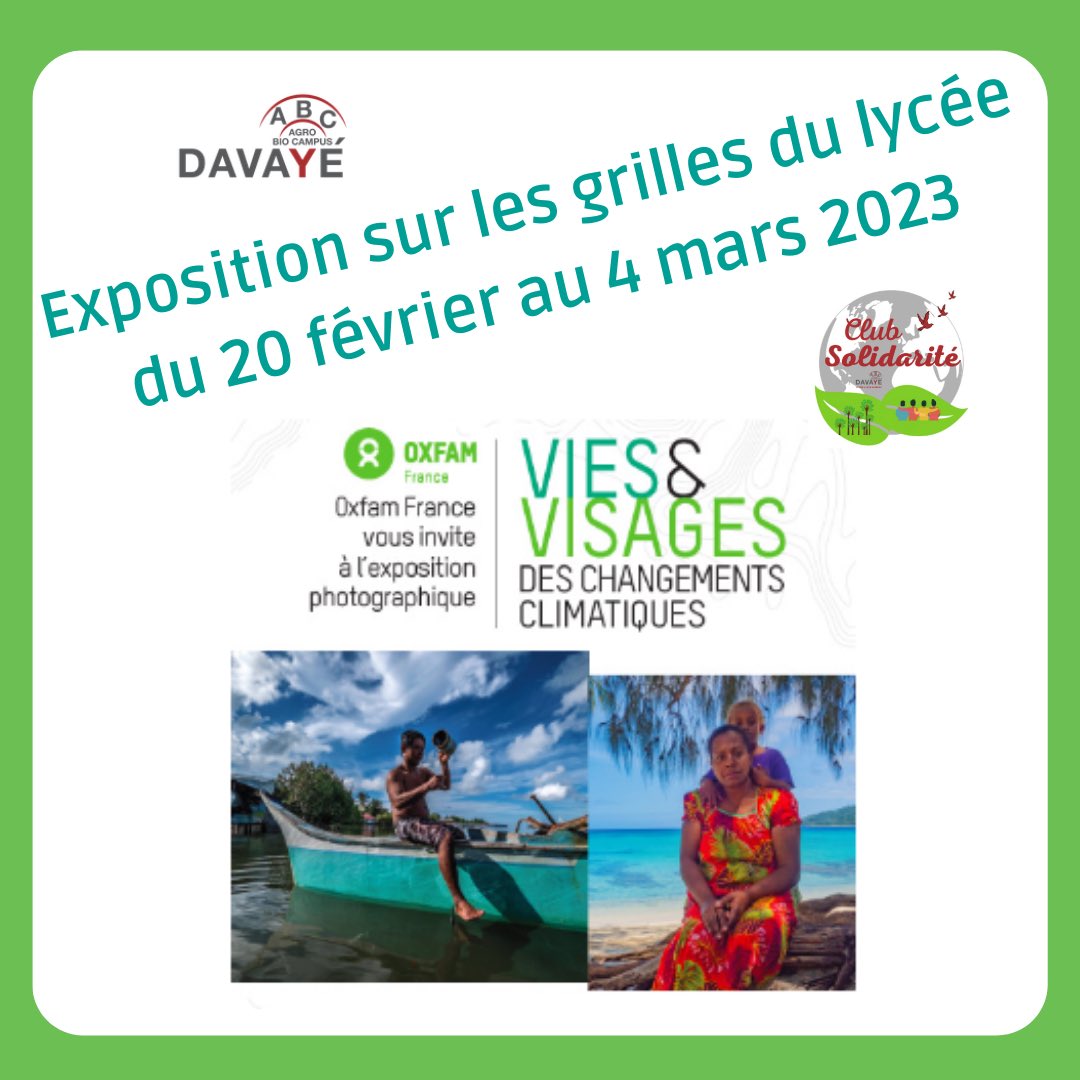 ABCDavaye71's tweet photo. [Exposition - ABC Davayé #lycéedavayé]

⚪️🔴 "Des portraits de personnes directement touchées par les changements climatiques" https://t.co/5bCyIWTVxn
