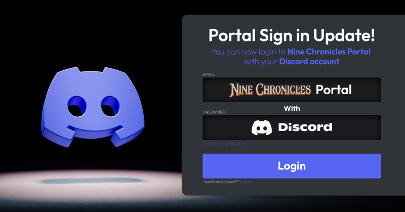 NineChronicles's tweet photo. 🆕 Portal Sign in Update: 👾Discord Sign in

You can now gain full access to the @NineChronicles  portal with your Discord account! Click the link below to find out more! 👇